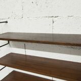 Zigzag string shelf 3 black ladders 5 teak shelves 1950