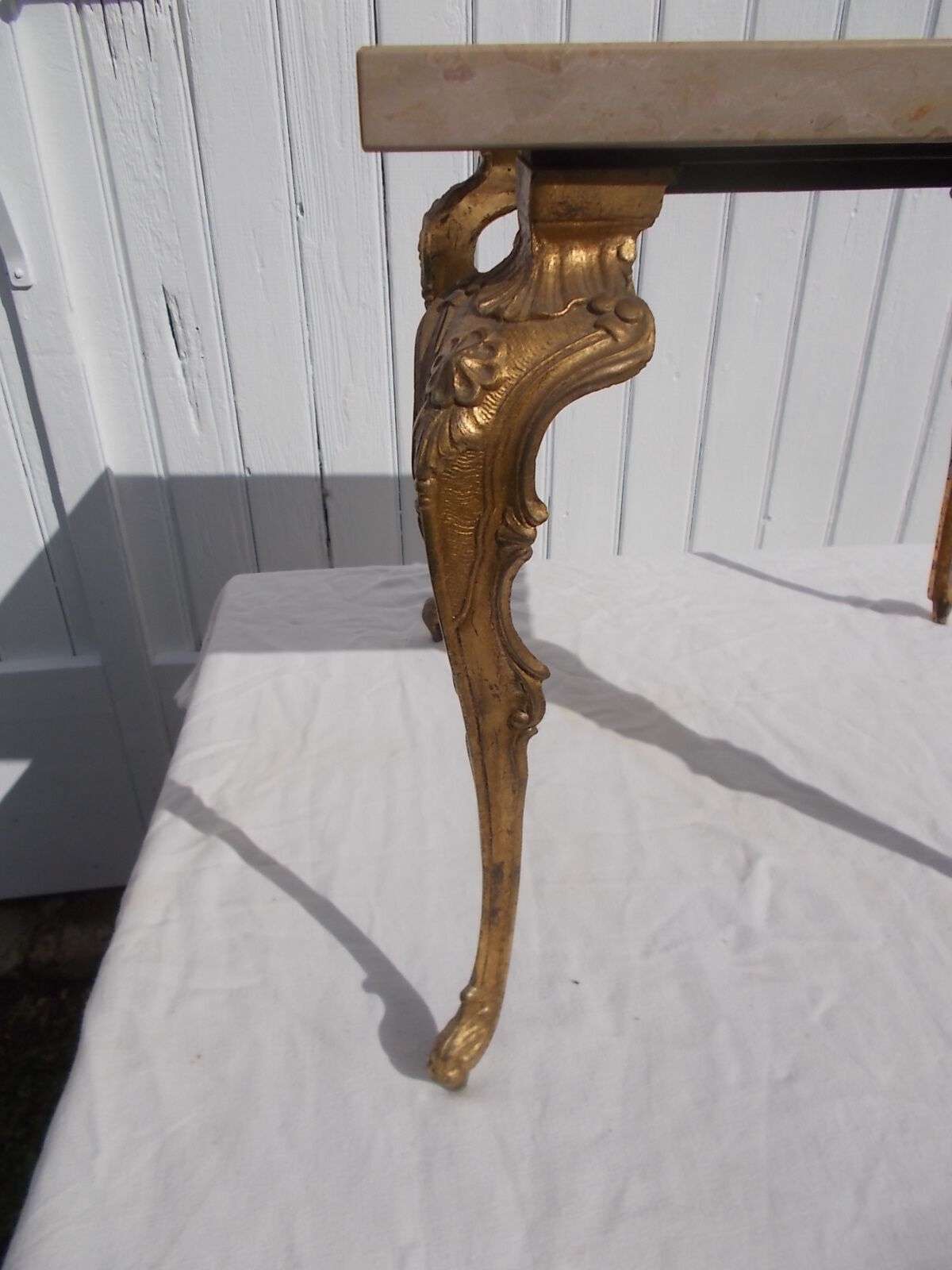 Side table marble wrought iron