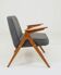 Vintage Lounge Chair Fully Refurbished, Graphite Wool Upholstery