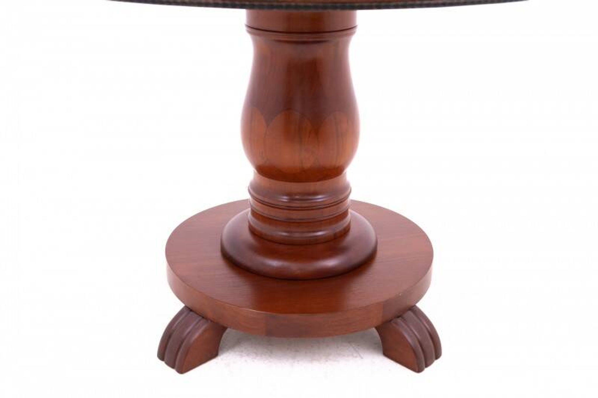 Antique round-top table from Northern Europe, around 1900. After renovation.