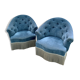 Pair of velvet toad armchairs