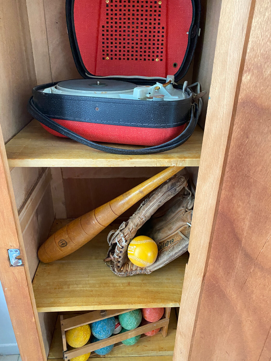 Vintage wood wardrobe