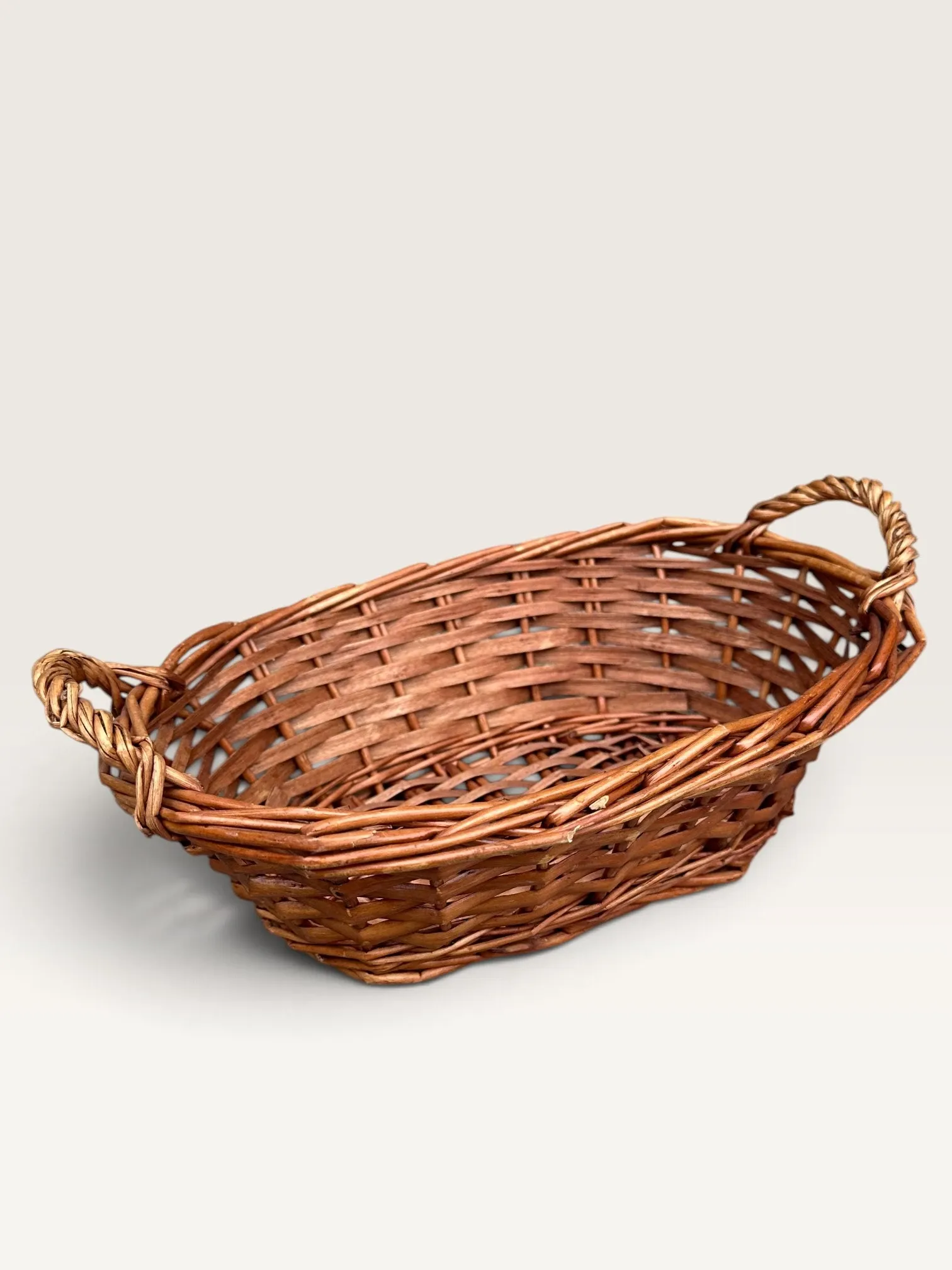 Set de trois paniers à anses en osier