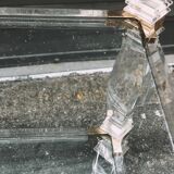 Lucite and glass coffee table
