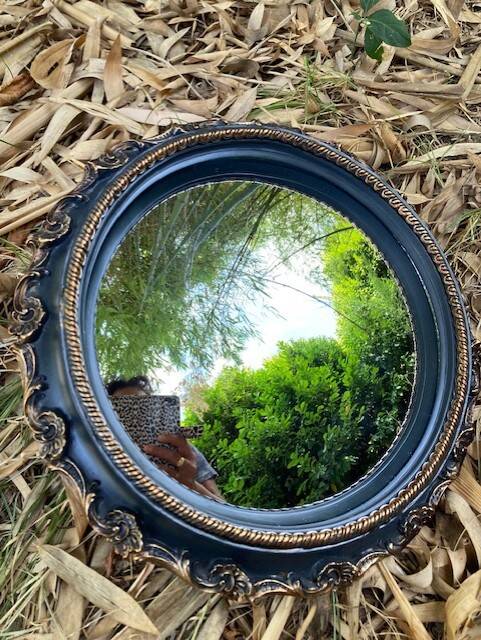 Convex mirror, also known as a witch's mirror.