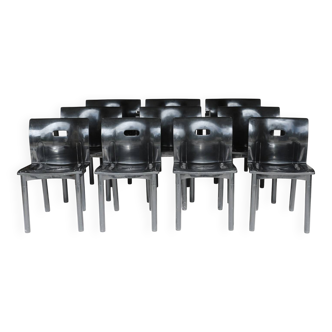 A set of chairs and armchairs, Anna Castelli for Kartell, Italy, 80s.