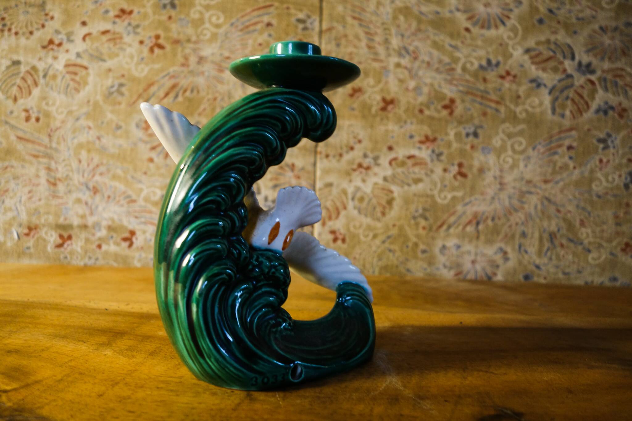 Barbotine candle holder from the 50s.