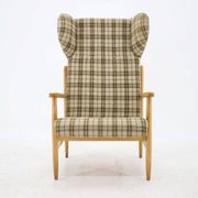 1960s Rare Mid-Century Modern Beech Wing Armchair by ÚLUV, Czechoslovakia