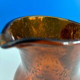 carafe en verre bullé signé biot / pichet artiste verrerie biot / carafe verre bullé soufflé bouche vintage