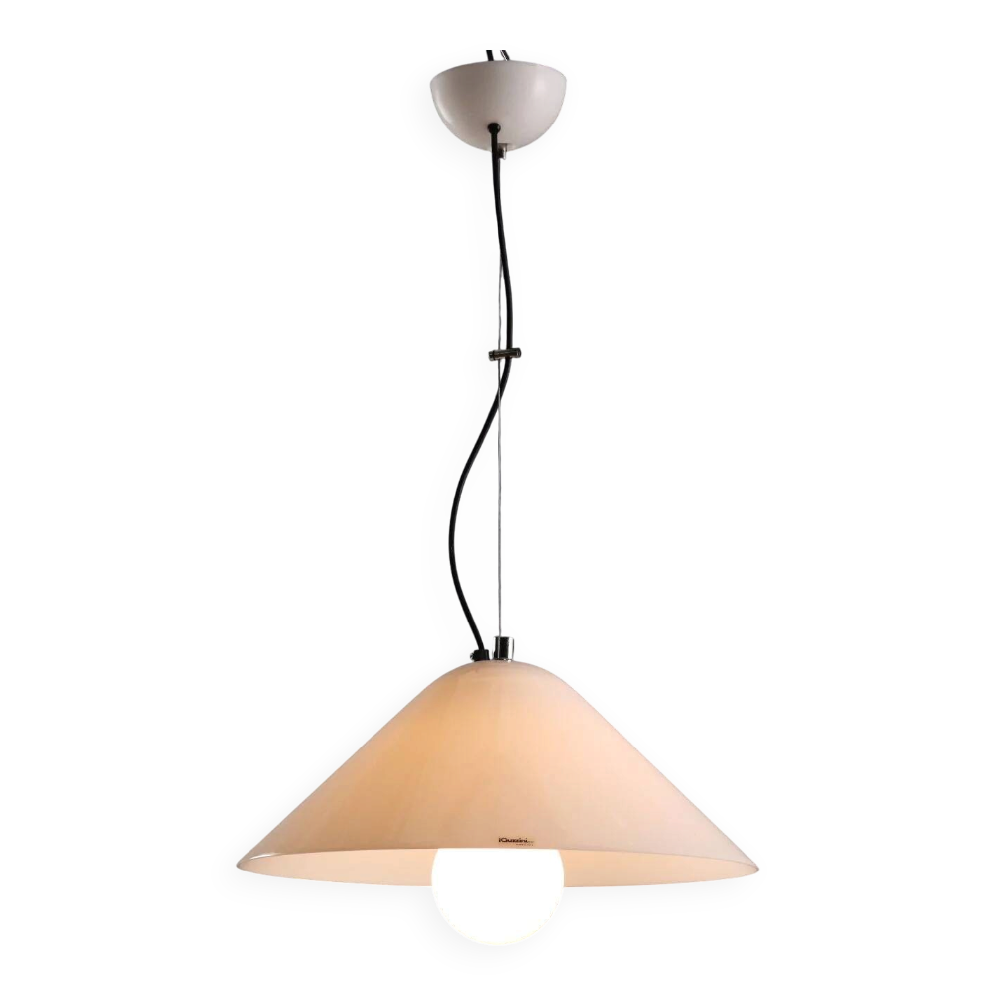 Vintage iGuzzini ceiling light in plastic, Italian design, 1970s.