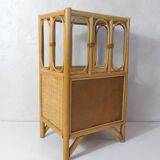Vintage rattan bedside table
