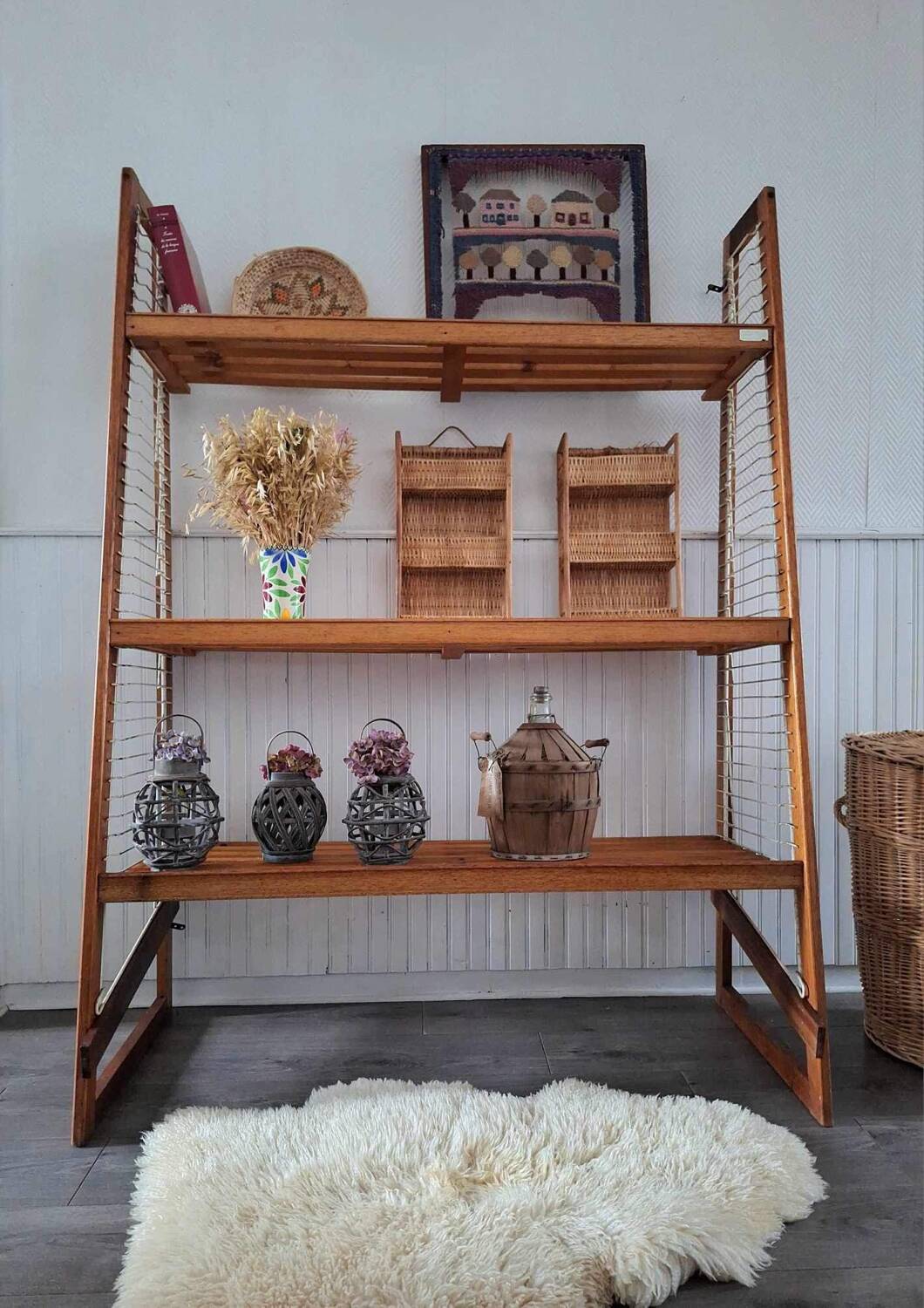 Vintage bakery shelves, old trade furniture