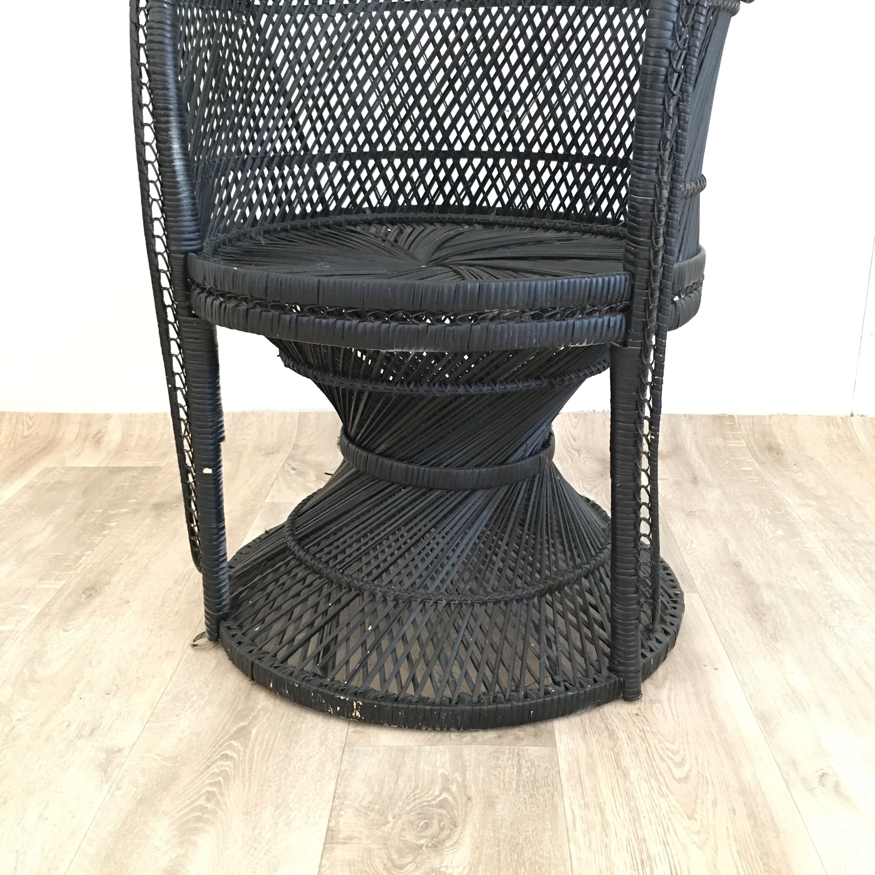 Emmanuelle black Wicker Chair