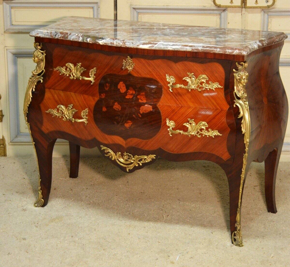 20th century Regency marquetry commode