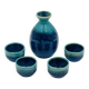 Japanese sake service in Mino Seiryu ceramic.