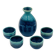 Japanese sake service in Mino Seiryu ceramic.