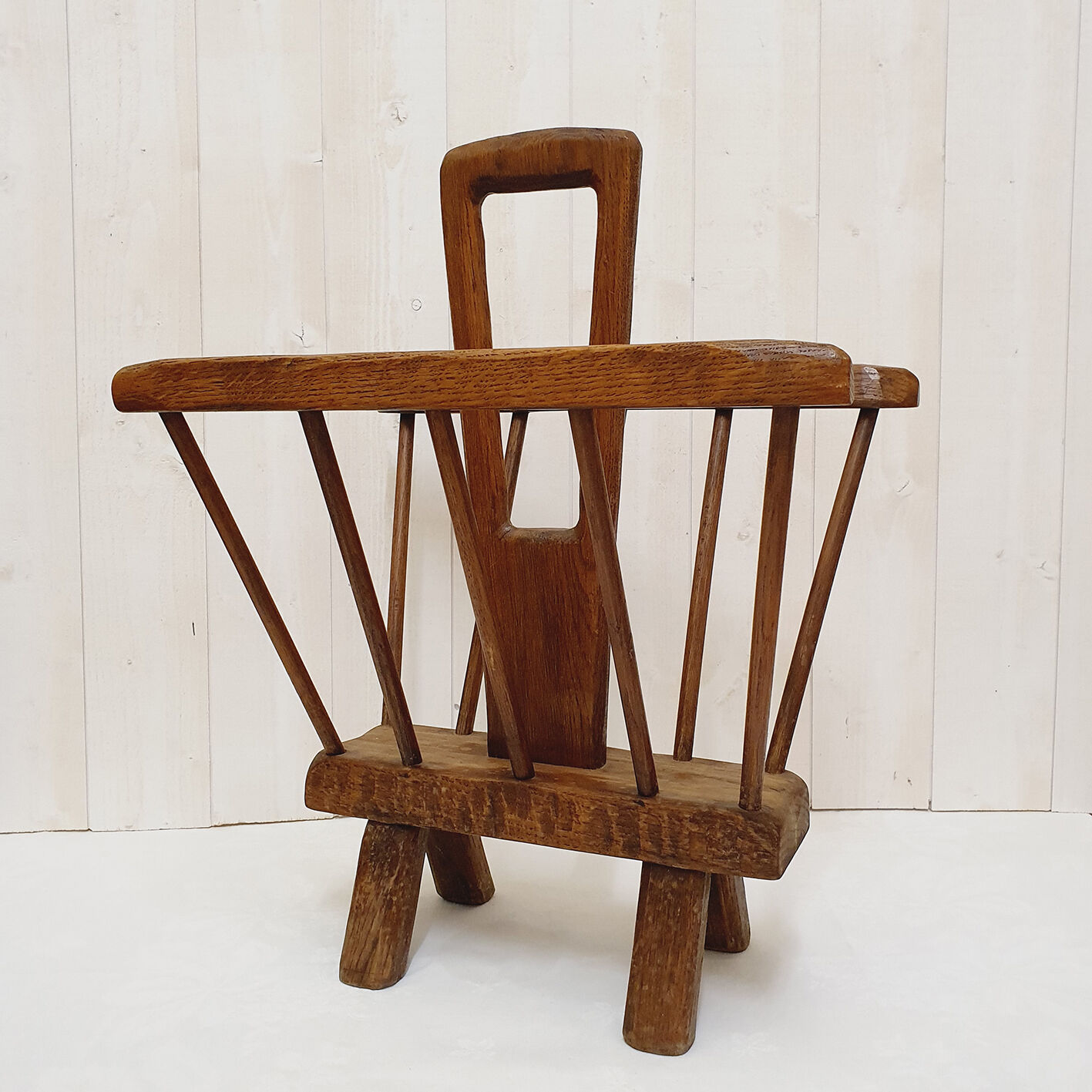 Brutalist wooden magazine racks