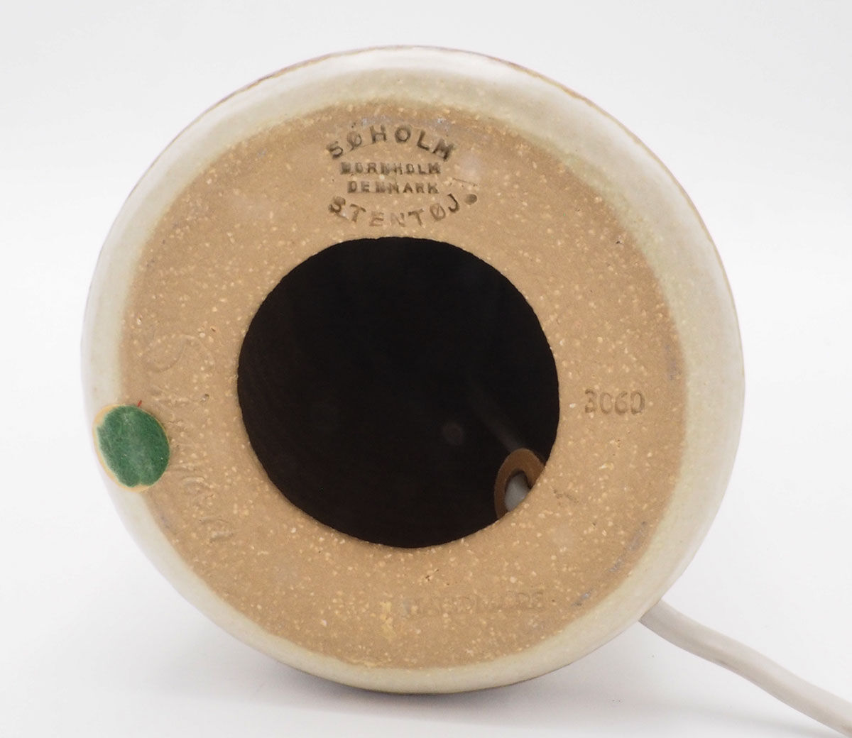 Vintage Ceramic Ecru Table Lamp Base from Søholm, 1960s