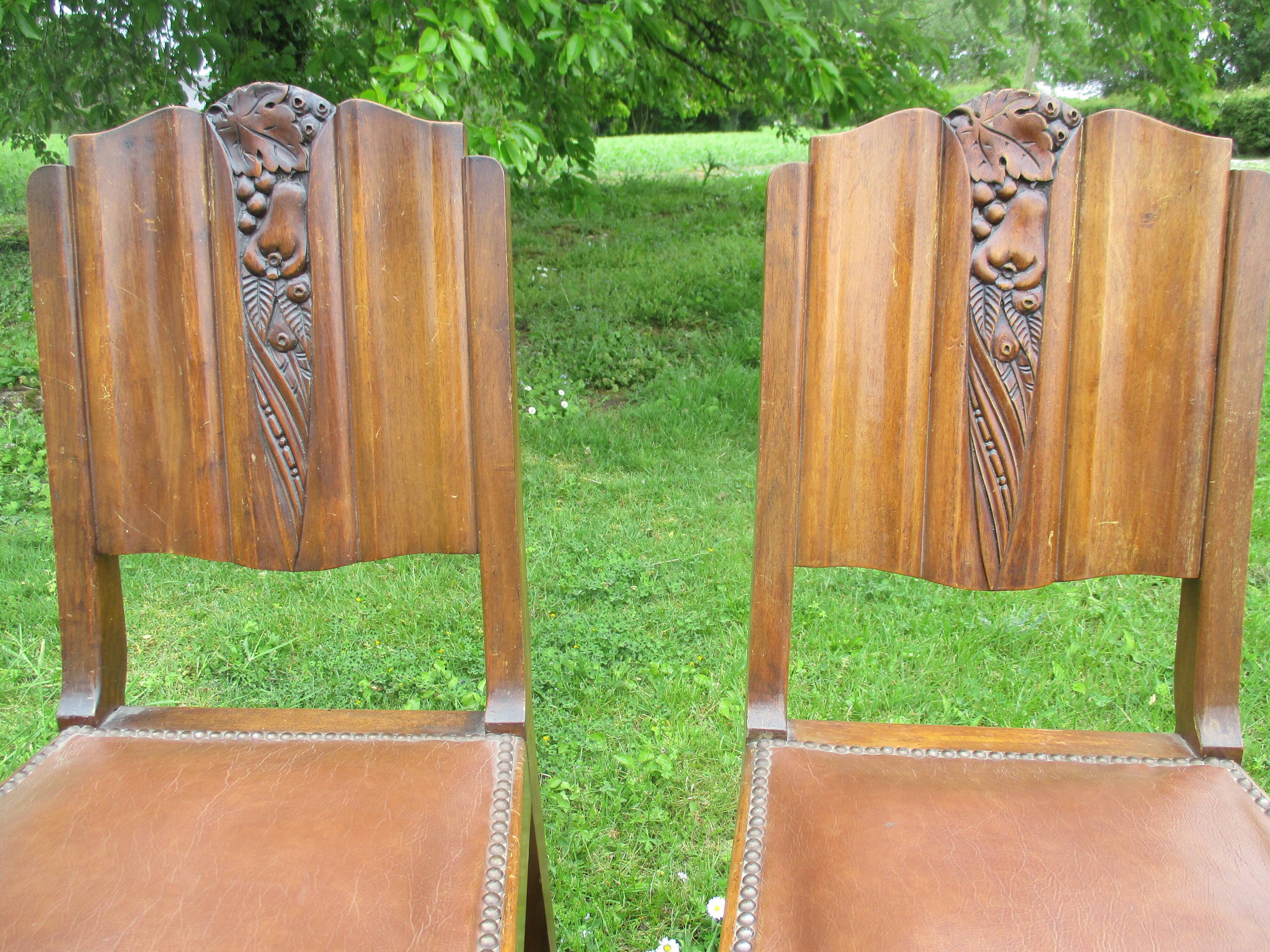4 Art-deco Circa Chairs 1940
