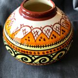 Quimper Henriot spinning top ball vase vintage soliflore art deco 1930 1940 celtic patterns orange black