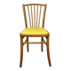 60s blond wood and yellow vinyl bistro chair