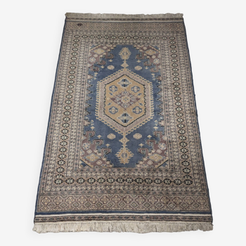 Ancien tapis pakistanais Bokhara pure laine 204 x 126cm