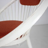 Chaise avec pouf années 1950
