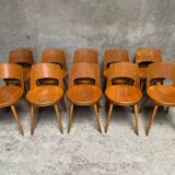 Series of 10 Baumann Mondor model chairs, bistro 1960