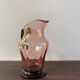 Pichet Art déco en verre rose et noir, années 20-30