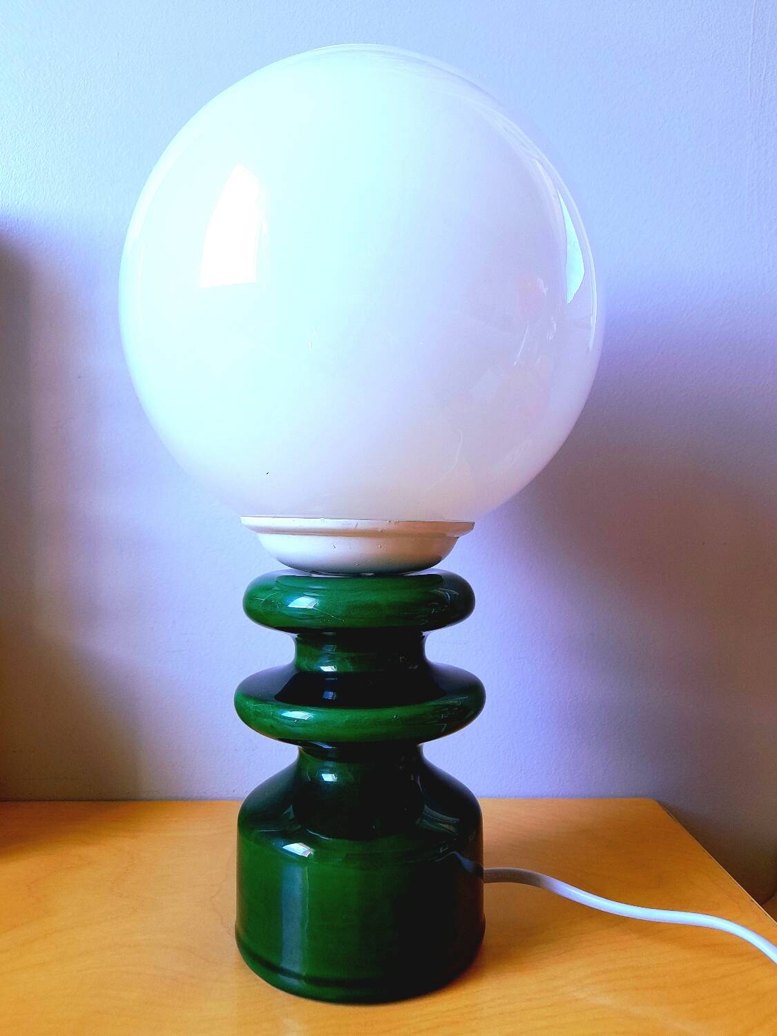 Space Age ceramic and opaline lamp, 1970