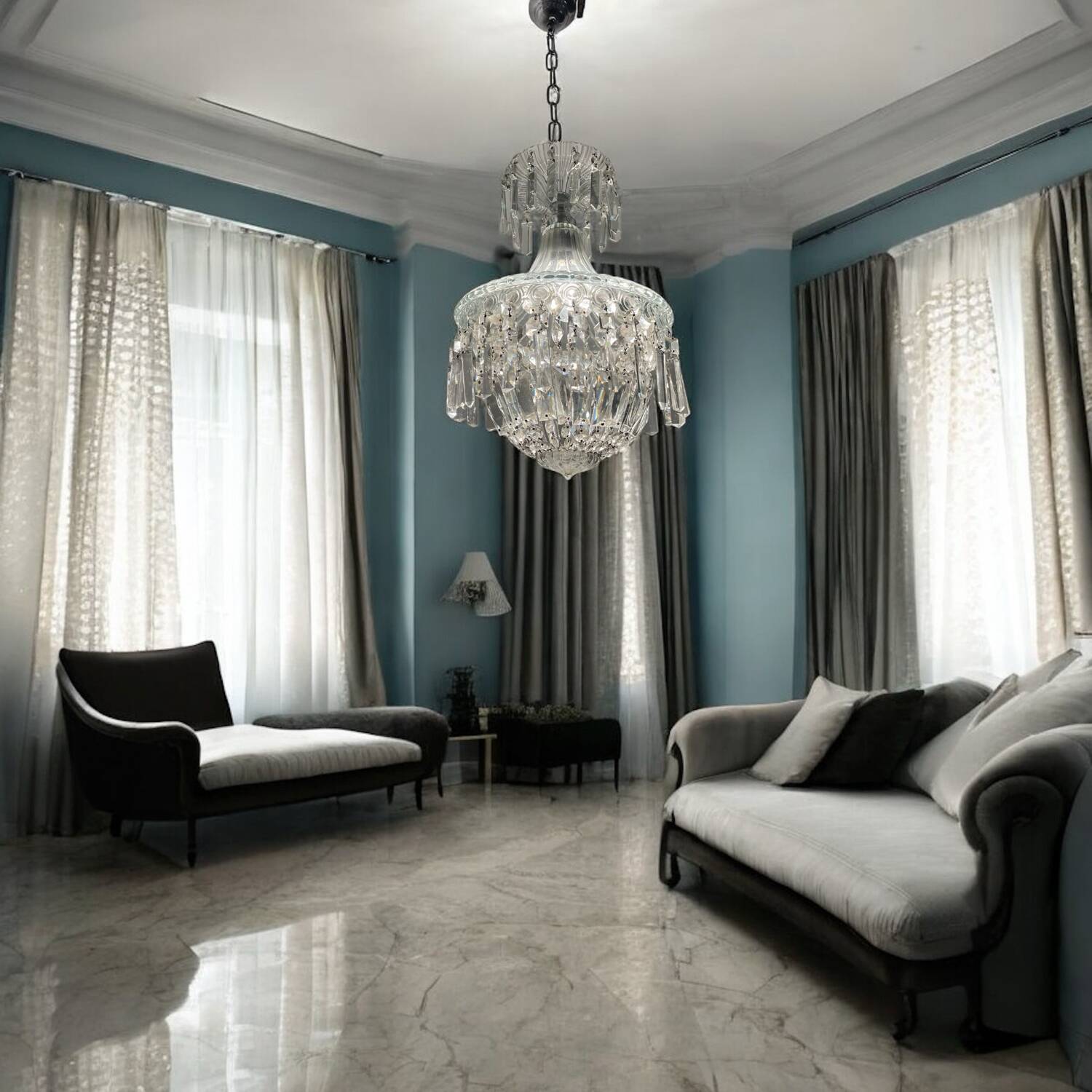 Murano Glass Crystal Light Pendant 1950’s