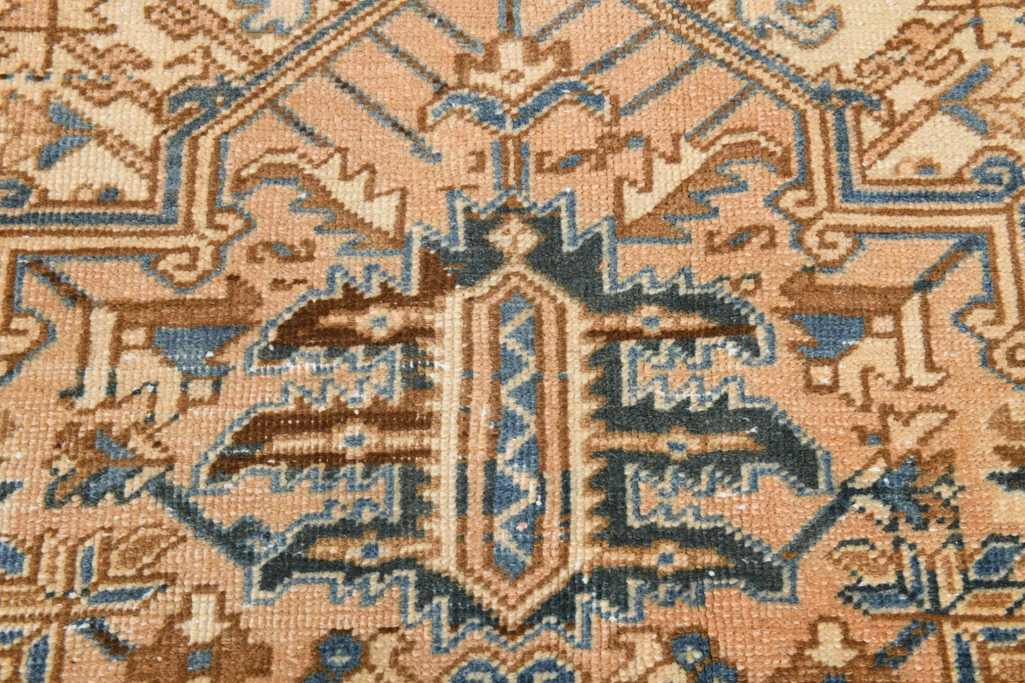 Navy Blue & Peach Oriental Persian Rug, Oriental Pattern Living Room Decor