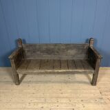 Antique Spanish chestnut wood bench from the 18th century