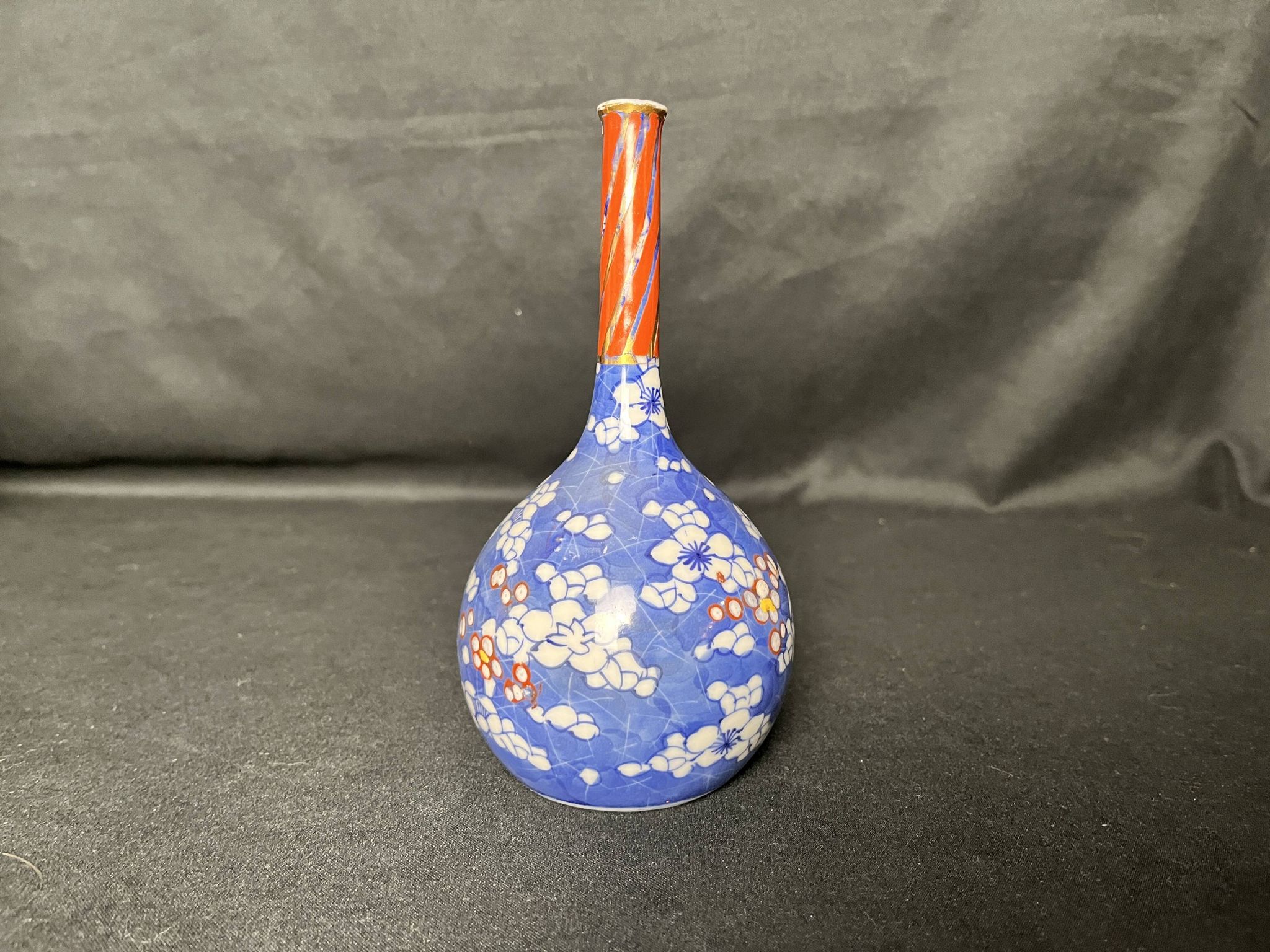 Asia, narrow neck ceramic vase, 20th century signature