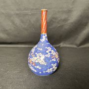 Asia, narrow neck ceramic vase, 20th century signature