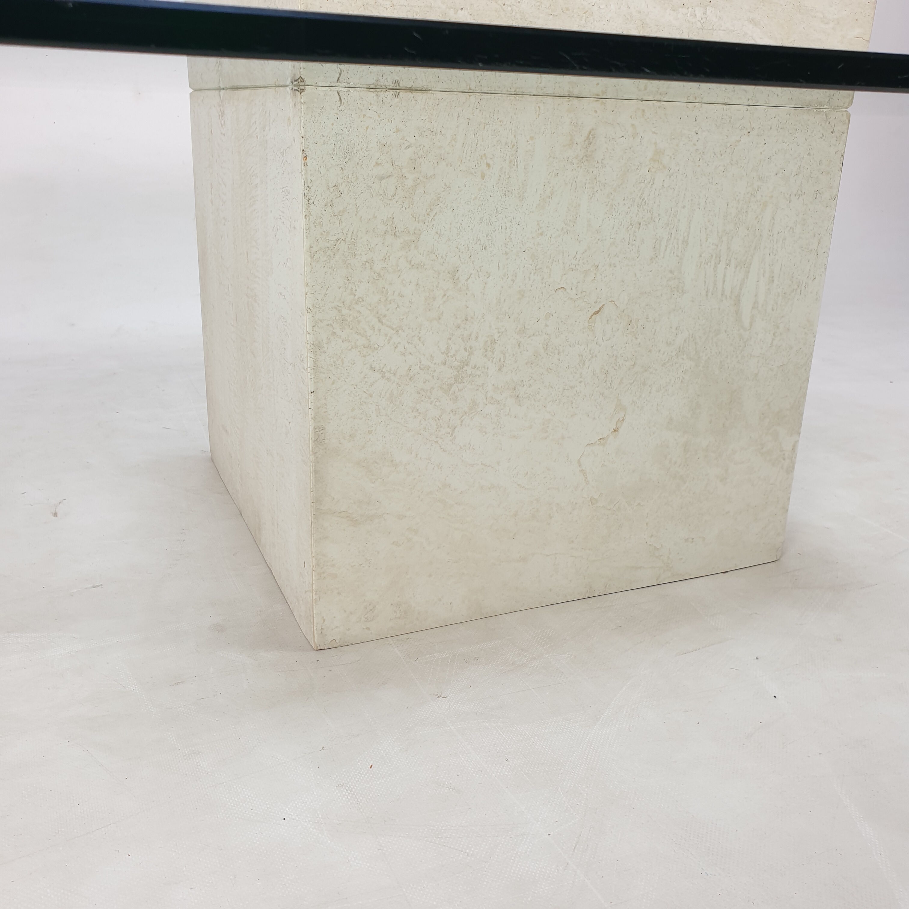 Italian Travertine Coffee Table, 1980s