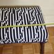 Vintage reupholstered solid wood footboard bench, kirkbydesign publisher fabric, 88 cm