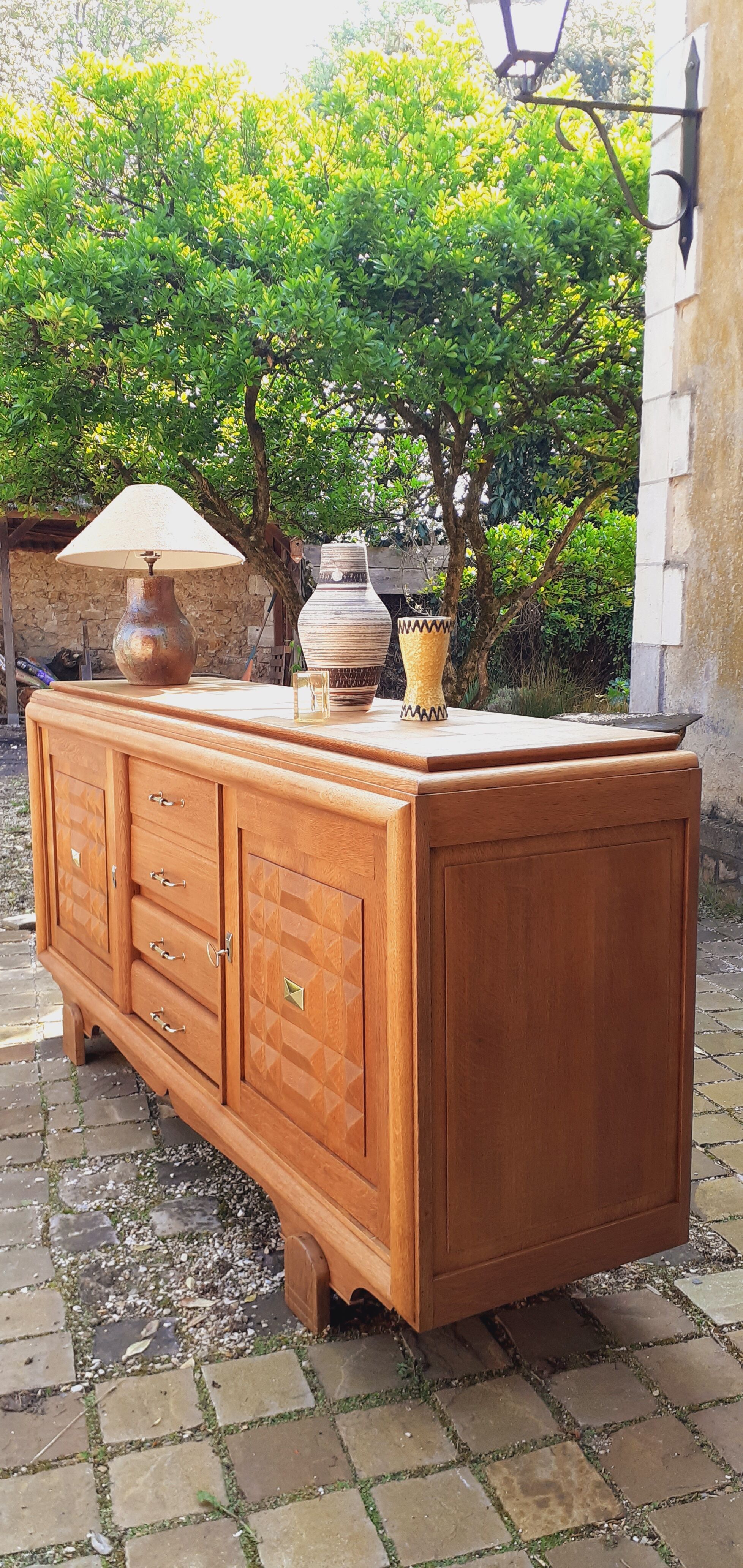 Brutalist oak sideboard year 40