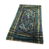 Original Abstract Scandinavian High Pile Abstract Rya Rug Carpet, Sweden, 1960s 115x195cm