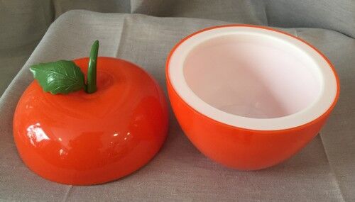 Seau à glaçons vintage pomme orange 70'