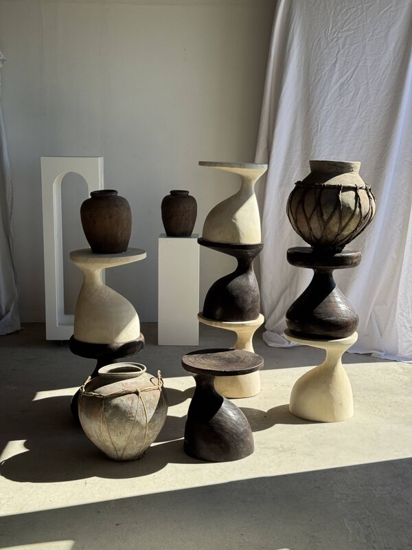Pawn Brown - Tabouret, table d'appoint  en forme de pion brun
