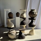 Pawn Brown - Stool, side table in the shape of a brown pawn.