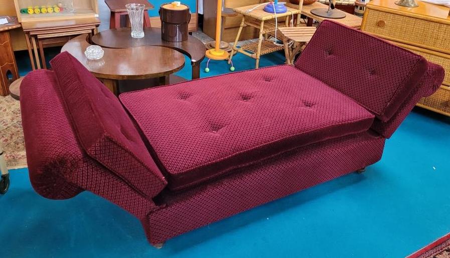 Burgundy red velvet meridian 50s