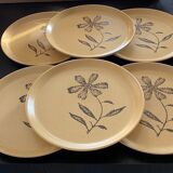 Set of 6 flowery plates