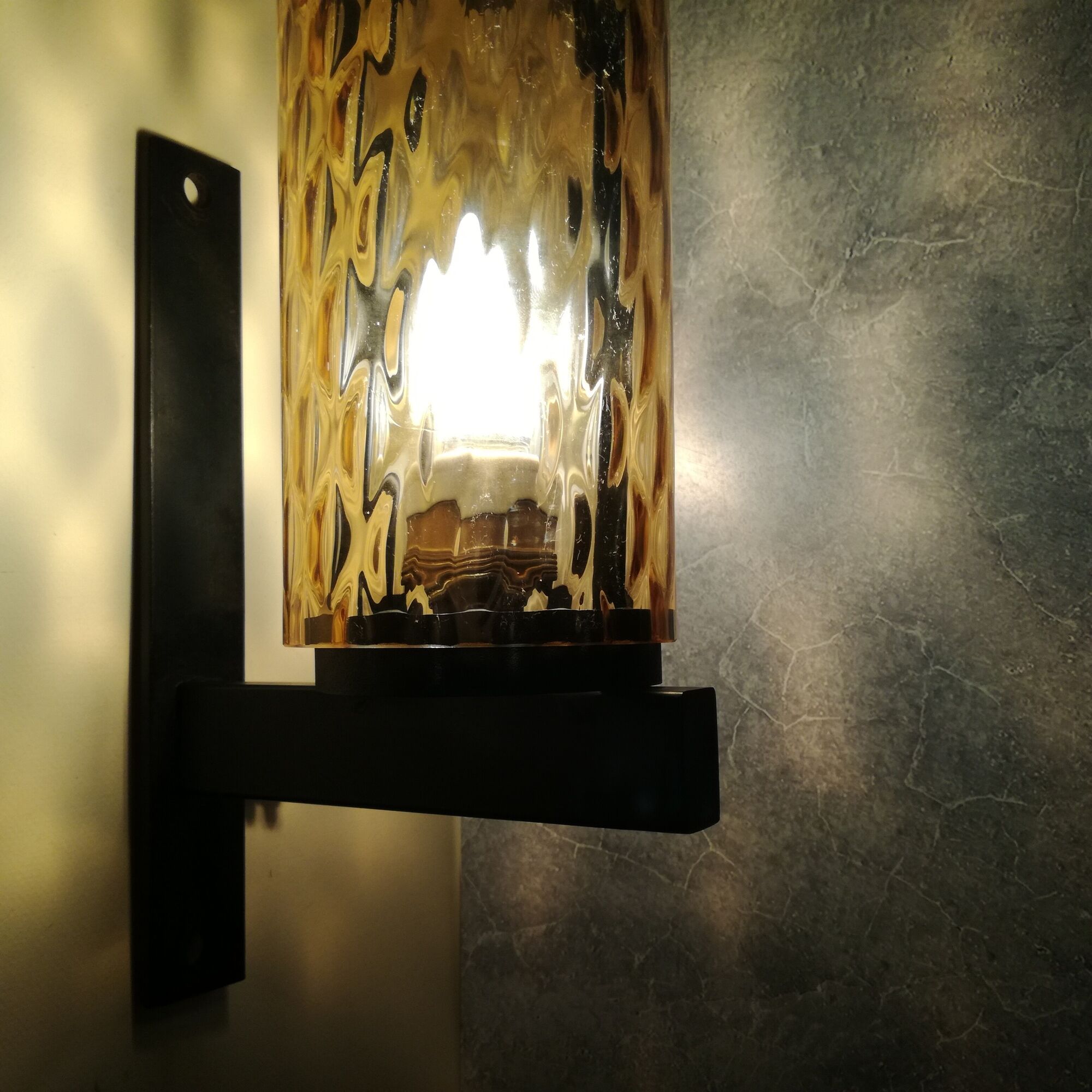 Metal and blown glass sconce from the 1950s