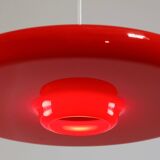 Space-Age Saucer Pendant in Red Plexiglas from Guzzini, 1960s
