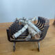 Large 19th century wrought iron log rack