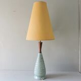 Scandinavian ceramic and teak lamp from the 60s