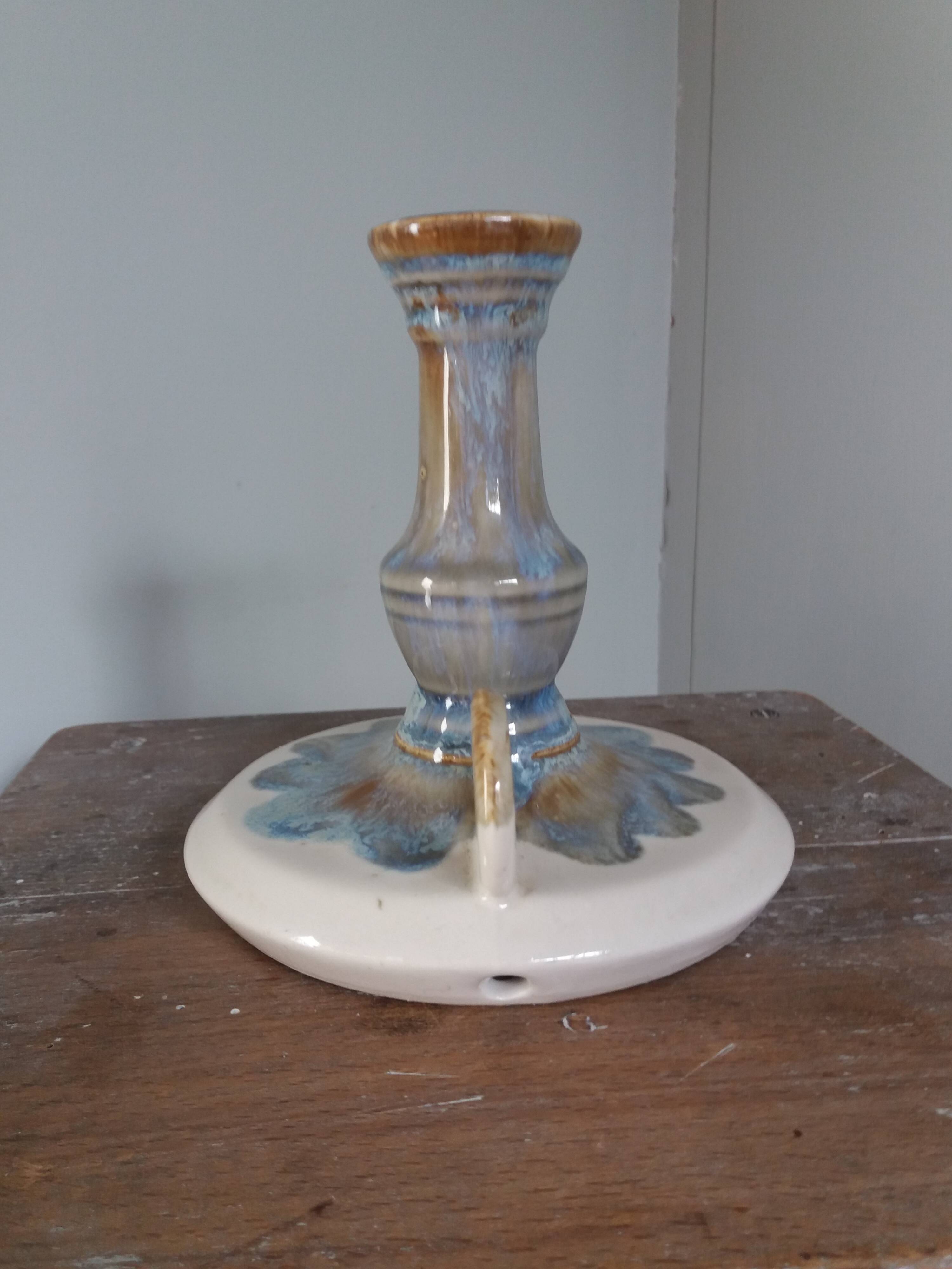 Rhodaceram flamed cloud sandstone candle holder