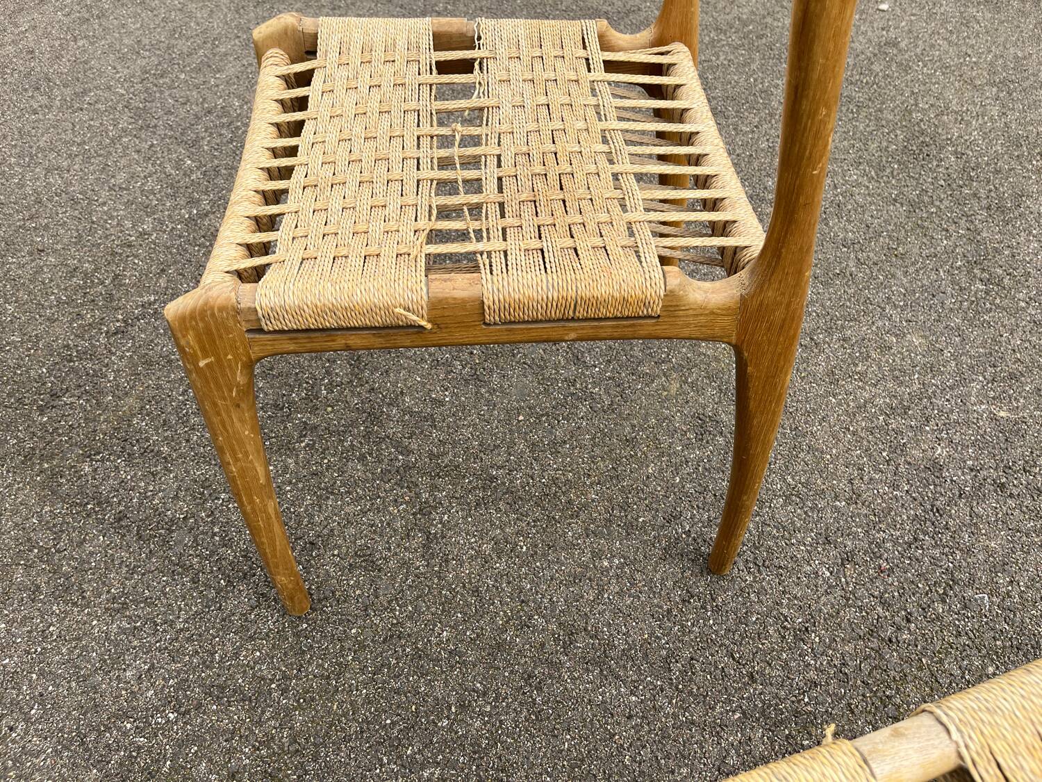 Pair of vintage Havana model chairs for Condorzio Sedie Frueli, Italy. 1960s